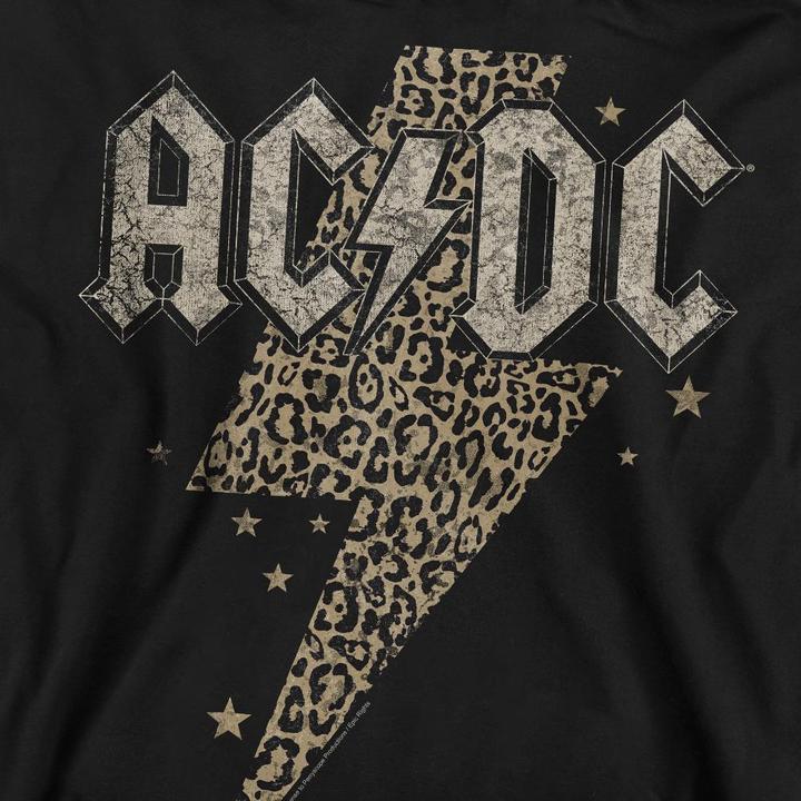 Actual product image AC/DC Unisex Adult Leopard Print Bolt Sweatshirt (M)