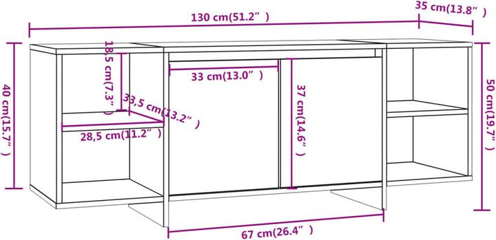 Image du produit VidaXL Preston (130 x 35 x 50 cm)