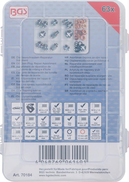 Produktbild BGS Ölablassschrauben-Reparatur-Sortiment | 63-tlg.