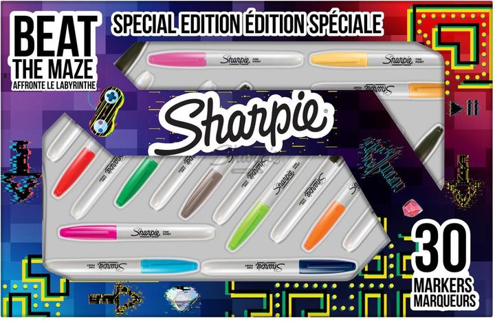 Produktbild Sharpie Permanentmarker Fein Rundsp. F0,9mm+UF0,5mm 30er Box (Mehrfarbig, 1 mm, 30 x)