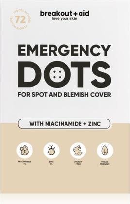 Actual product image Breakout + Aid Breakout+aid - Acne patches with niacinamide and zinc Emergency Dots 72 pcs