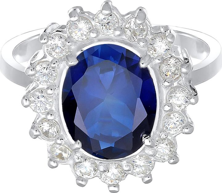 Produktbild Elli Ring Cocktailring Saphirblau Royal Zirkonia 925 Silber (52, 925 Silber)