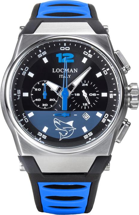 Locman Italy Herrenuhr Mare blau/schwarz Chrono Ref. 0555 (Chronograph, 44 mm)