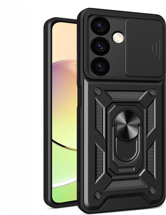 Produktbild Hurtel Hybrid Armor Camshield Panzerhüllemit Kameraabdeckung – Schwarz (Samsung Galaxy S24+)