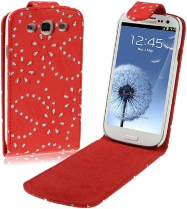 Produktbild König Design Handyhülle Strass für Handy Samsung Galaxy S3 i9300 / i9305 / S3 NEO i9301 rot (Samsung Galaxy S3 i9300, Samsung Galaxy S3 LTE i9305)