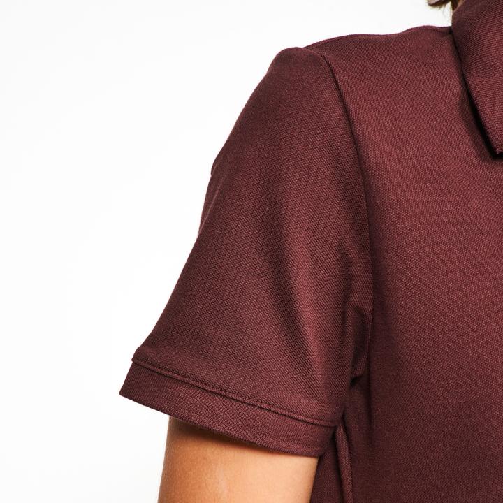 Actual product image Inesis Damen Golf Poloshirt kurzarm Baumwolle - MW500 dunkelbraun (L)