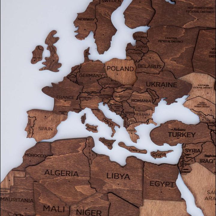 Image du produit Enjoy The Wood Carte du monde en 3D (120 x 200 cm)