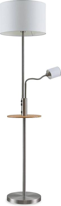 Produktbild Lindby Aovan Stehlampe mit Ablage und USB, nickel (E27)
