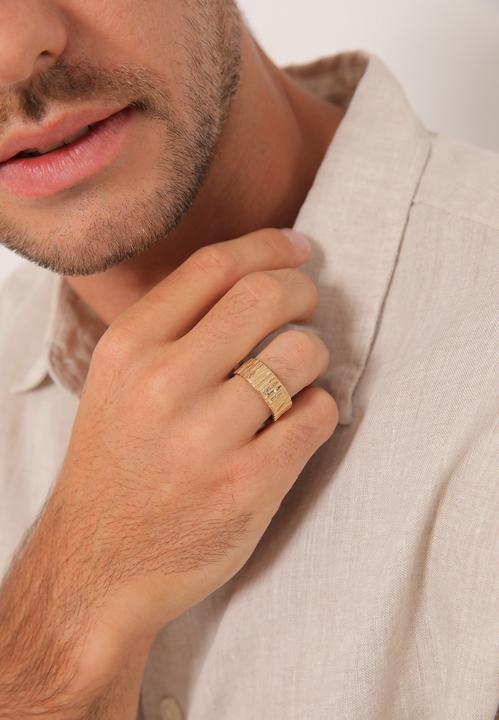 Immagine prodotto Kuzzoi Anello Anello a Fascia Largo Struttura Martellata Argento 925 (66, 925 Argento)