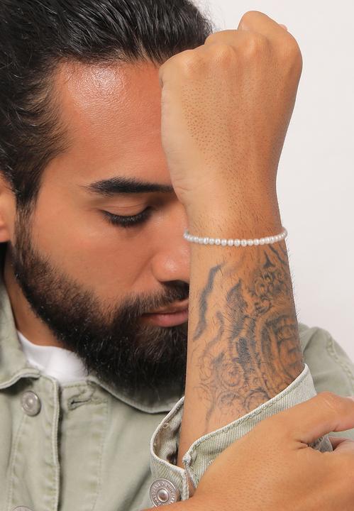 Immagine prodotto Kuzzoi Bracciale perle d'acqua dolce classico liscio in argento 925 (23 cm, Acciaio inossidabile, Perle coltivate d'acqua dolce, Nessuna pietra, Argento 925)