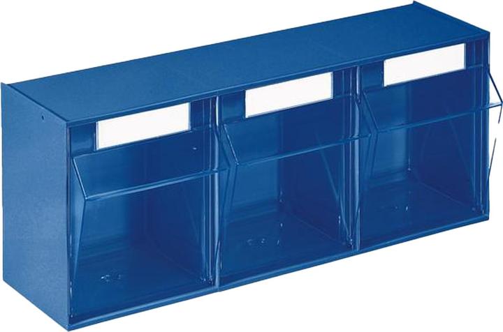 Produktbild Lockweiler Klarsichtmagazin H242xB600xT203mm 3 x E Kunststoff blau