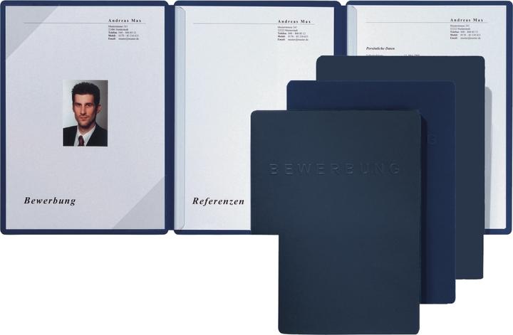 Produktbild Pagna Bewerbungsmappe Square blau dreiteilige Mappe (A4, 1 x)