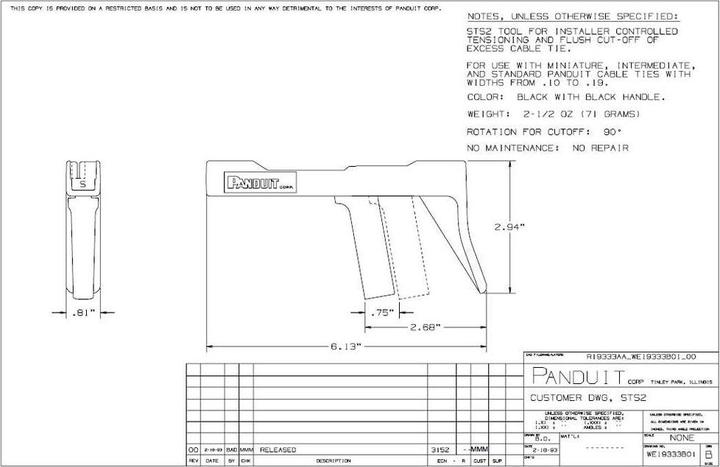 Produktbild Panduit Kabelbinder-Montagewerkzeug - Rot (156 mm)