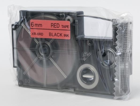 Casio XR-6RD1 Selbstklebende Etiketten (0.60 cm, Rot)