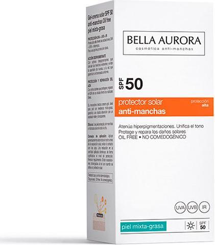 Actual product image Bella Aurora SOLAR gel anti-manchas mixta/grasa SPF50 50 ml (Suntan cream, SPF 50, 50 ml)