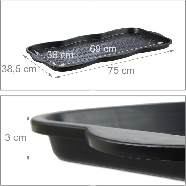 Actual product image Relaxdays Large Shoe Drip Trays for 3 Pairs (38.5 x 75 x 3 cm)