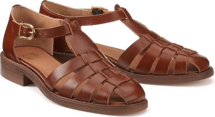 La Redoute Collections Ledersandalen mit flachem Absatz