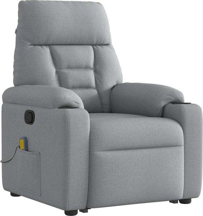 Actual product image VidaXL Massage chair with stand-up aid Light grey fabric