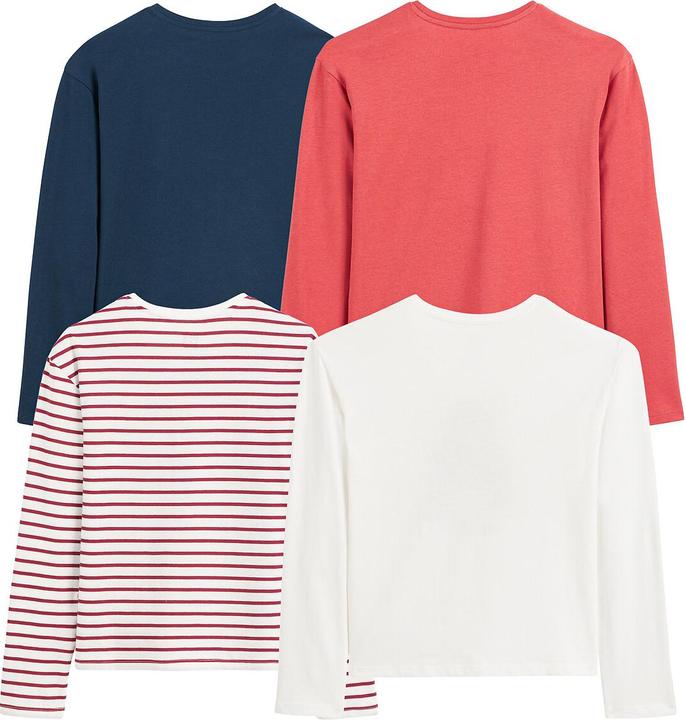 Actual product image La Redoute Collections 4er-Pack Langarmshirts mit Message-Prints (110)