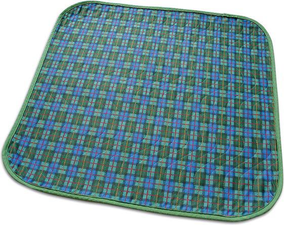 Image du produit Suprima Tapis de siège pour incontinence bleu avec picots antidérapants dessous bleu-vert à carreaux (1 x)