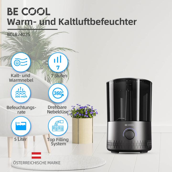 Produktbild Be Cool BE COOL Warm-/Kaltluft-Luftbefeuchter – 5L Tank (35 m²)