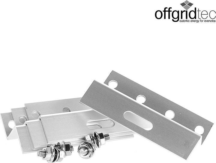 Image du produit Offgridtec Support en Z en aluminium de 100 mm avec vis pour la fixation du panneau solaire (Matériel de montage du système solaire)