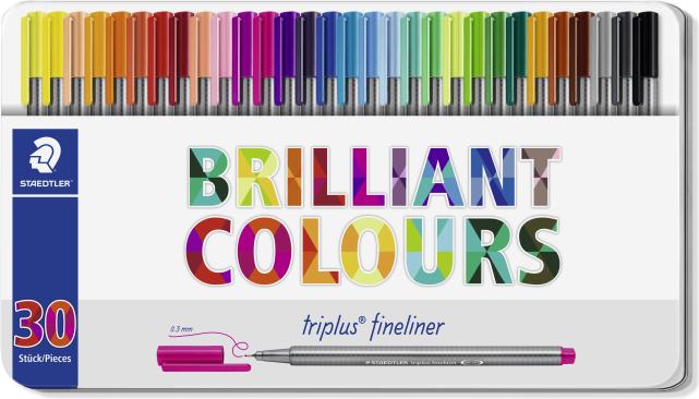 Produktbild Staedtler Metallbox 30 triplus fineliner ass. (30 x)