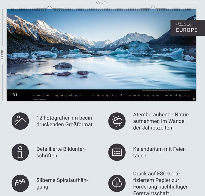 Image du produit Magic Moments Panoramakalender 2026 (68 x 33 cm, Couverture rigide, Allemand)