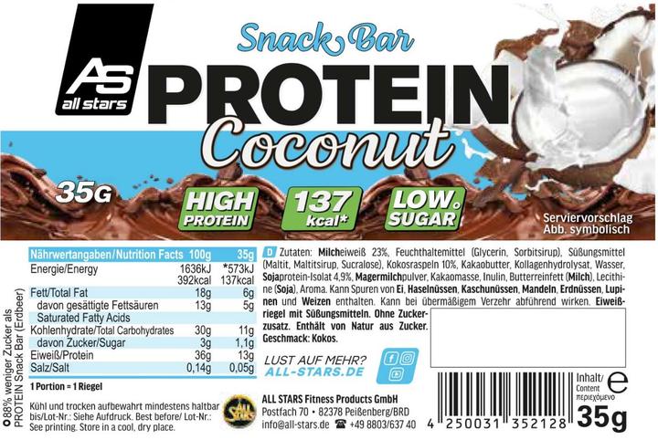 Immagine prodotto All Stars Barretta proteica (35G) (Cocco, 1 pz., 50 g)