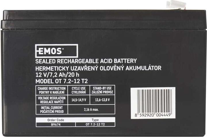 Immagine prodotto Emos ACCUMULATORE SLA 7,2Ah FA6.3 (1 pz., Specifico del dispositivo, 7200 mAh)