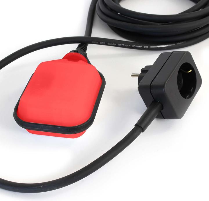 Produktbild XPOtool Aquastop Schwimmerschalter Teiche 5m Kabel Leerpumpschutz schwarz-rot