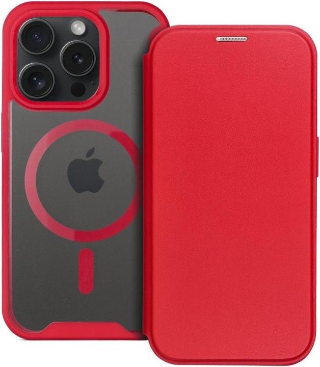Actual product image OEM Book case SMART MAG Book case compatible with MagSafe for IPHONE 16 Pro red (Apple iPhone 16 Pro)