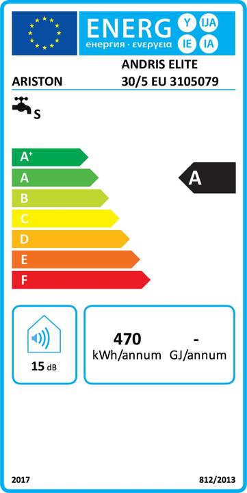 Energy Label Ariston Andris Elite 30/5 Eu