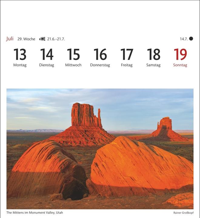 Produktbild Harenberg USA Sehnsuchtskalender 2026 - Wochenkalender mit 53 Postkarten (Deutsch)