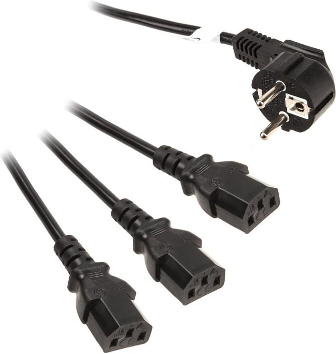 Produktbild InLine Verteilerkabel, 1x SchuKo zu 3x Kaltgerätebuchse (3 m)