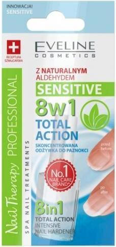 Eveline Cosmetics - Sensitive 8 In 1 Total Action Intensive Nail Hardener - Nail Hardener 12 Ml (12 ml)