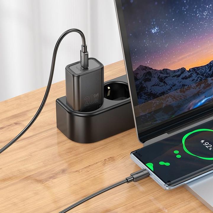 Produktbild Hoco Adapter N60 Gentle single port PD20W charger(EU) Black (20 W)