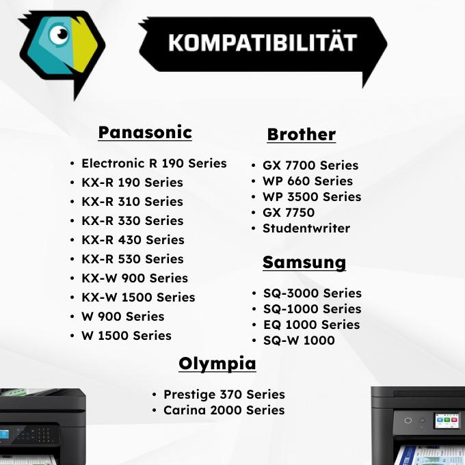 Produktbild Inkadoo Kompatibel zu Brother 1032 Farbband, schwarz, passend für Adler-Royal RT 7300, Adler-Royal RT 750...