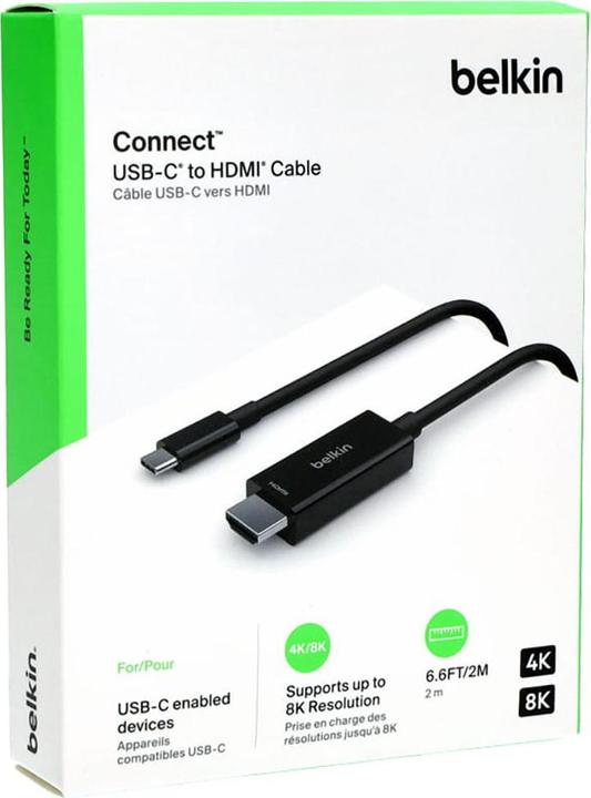 Actual product image Belkin USB-C TO HDMI 2.1 CABLE 2M (2 m, USB Type C, HDMI)