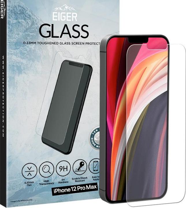 Actual product image Eiger Mountain Glass Clear (1 Piece, Apple iPhone 12 Pro Max)