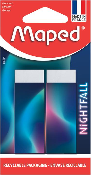 Produktbild Magni MAPED - 2 Stück Nightfall Radiergummis – Dust-Free – PVC-frei – hergestellt in Frankreich