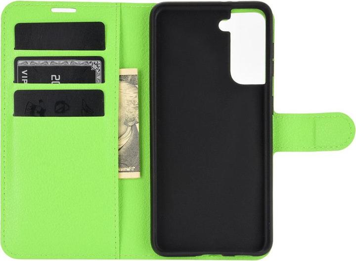 Actual product image Cover-Discount Galaxy S21 - leather case cover green (Samsung Galaxy S21)