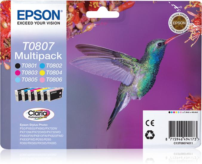 Produktbild Epson T080 Multipack (M, BK, C, Y, LC, LM)