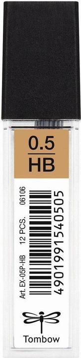 Tombow Refill for MONO graph pencil Ø0,5mm hardness HB 12pcs (Refill unit, Black, 0.50 mm)
