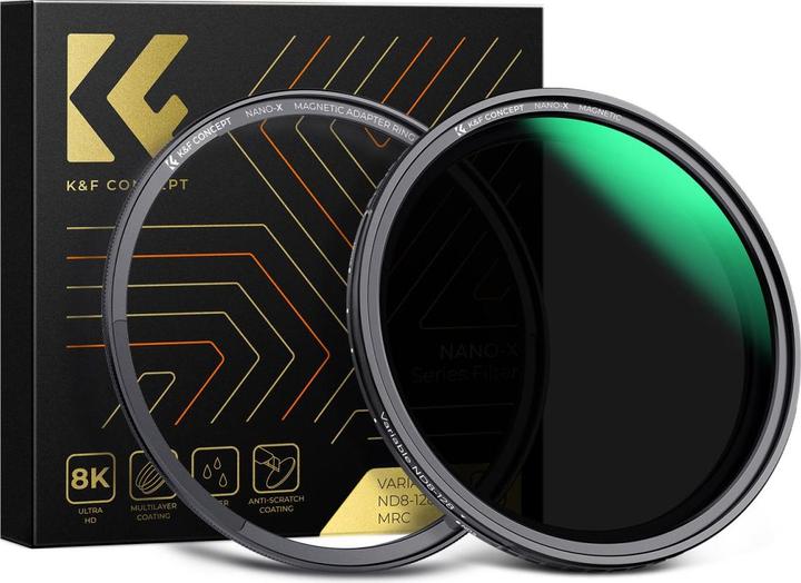 Produktbild K&F Concept Concept Variabel ND Filter ND8-128 Nano X Magnetic 52mm (52 mm, ND- / Graufilter, 128 mm)
