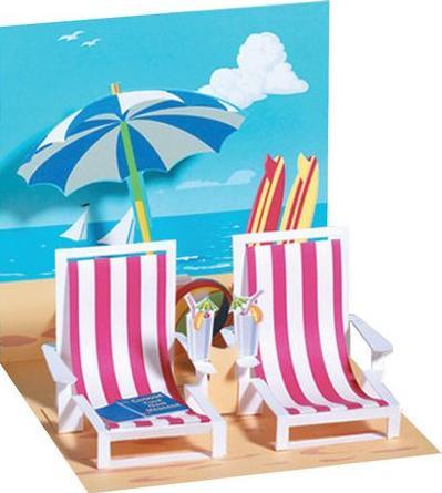 Image du produit Up with paper Carte pop-up motif plage (1 pcs)
