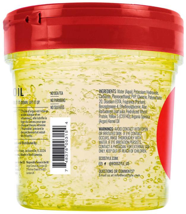 Nährwerte und Zutaten Eco Style ECOCO Moroccan Argan Oil Styling Gel 8 Fluid Ounce (Haargel, 235 ml)