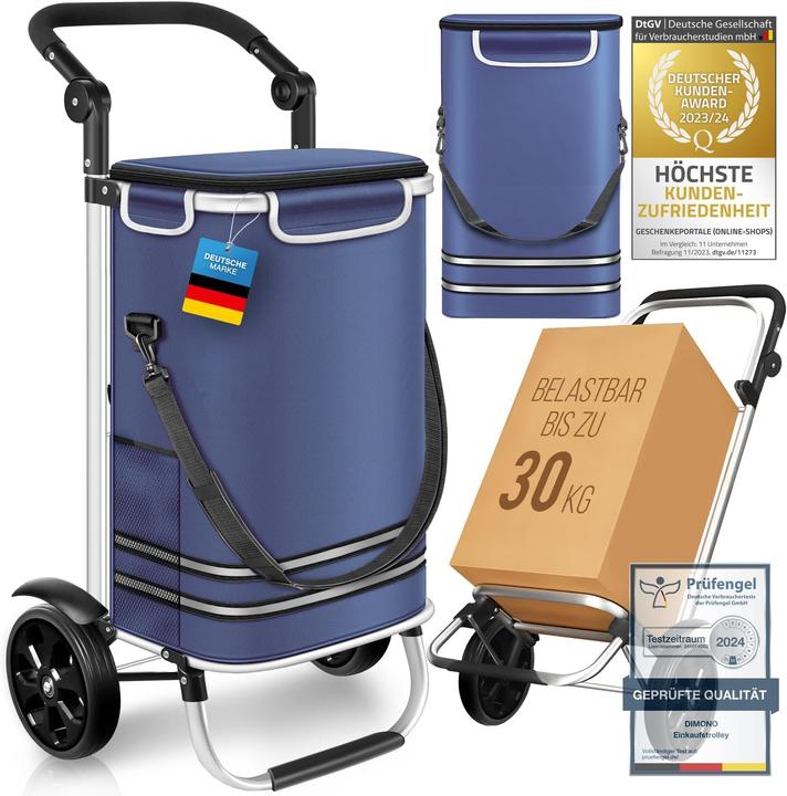 Dimono 3-in-1 Einkaufstrolley Rolltex mit Kühlfach (56 L)