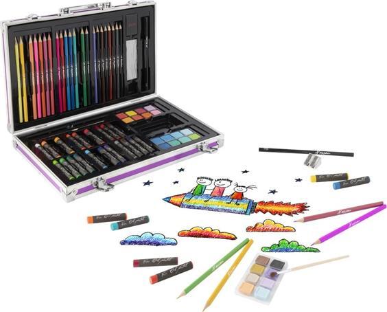 Produktbild Nassau Art set 79 pcs in metal box, purple - 36x23cm - (K-AR0926/GE)