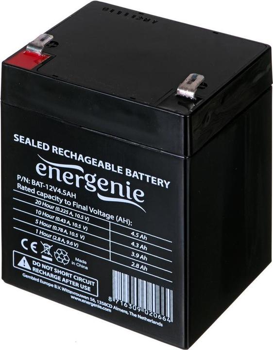 Gembird BAT-12V4.5AH - 12 V - 1 pièce(s) - noir - 4500 mAh - 1,7 kg - 89 mm